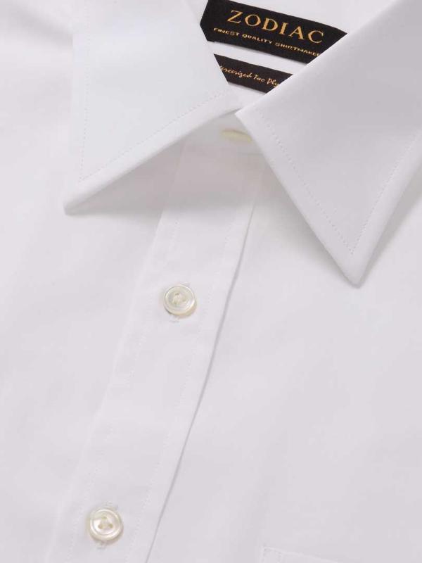 White Solid Full Sleeve Single Cuff Classic Fit Classic Formal Two Ply Mercerized Premium Cotton Shirt
