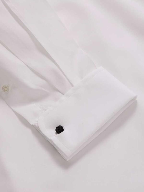 White Solid Full Sleeve Double Cuff Classic Fit Classic Formal Two Ply Mercerized Premium Cotton Shirt