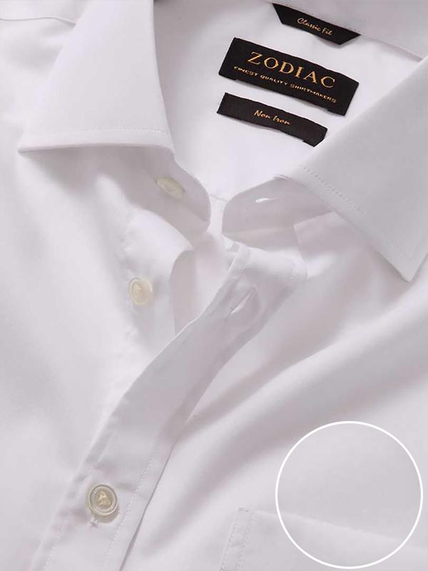 Splendido White Solid Full Sleeve Double Cuff Classic Fit Classic Formal Non Iron Cotton Shirt