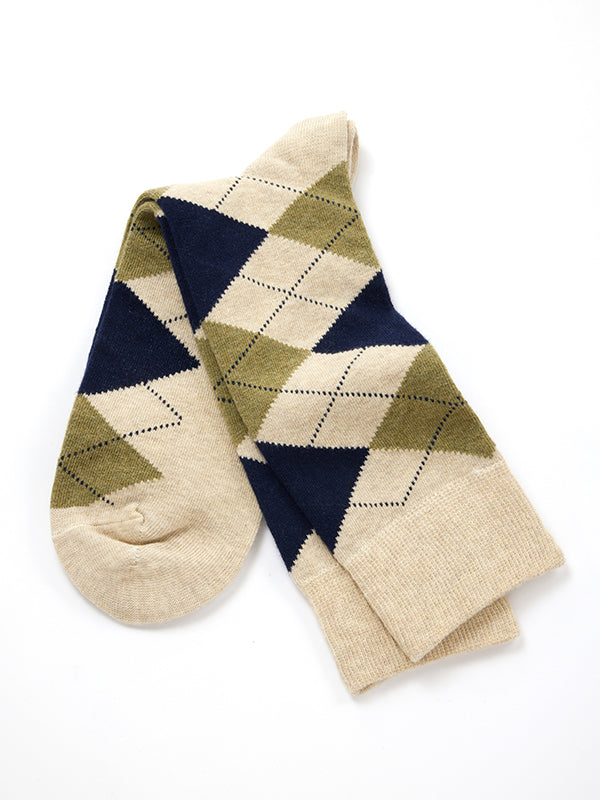 ZODIAC Beige Argyle Socks