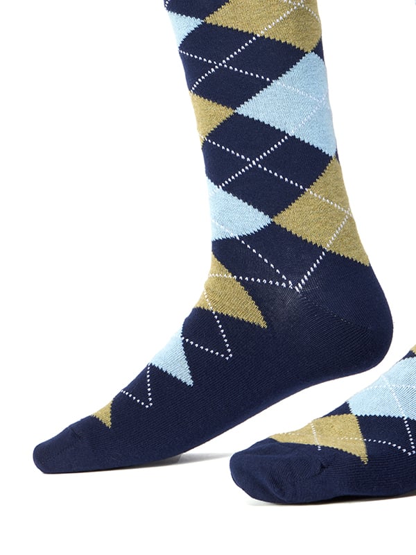ZODIAC Navy Argyle Socks