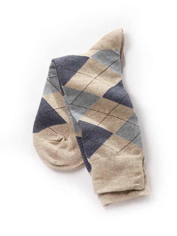 ZODIAC Beige Argyle Socks