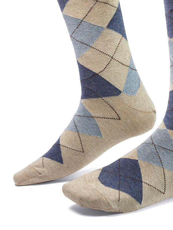 ZODIAC Beige Argyle Socks