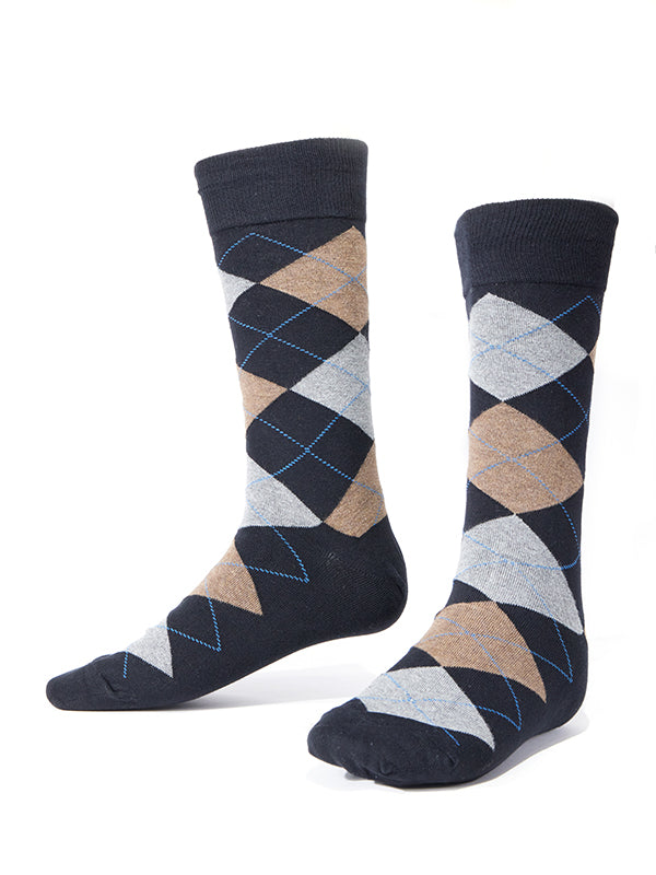 ZODIAC Black Argyle Socks