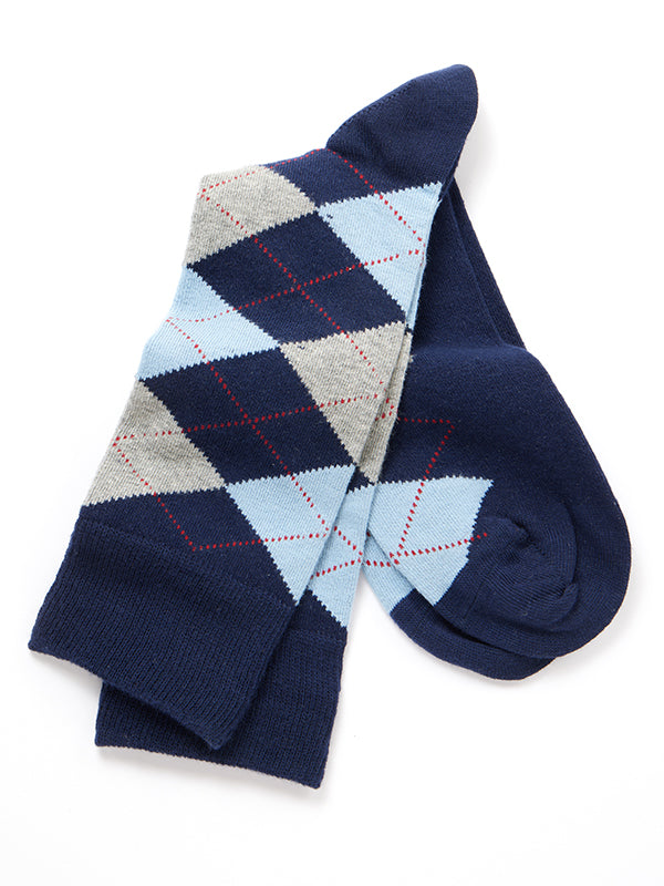ZODIAC Navy Argyle Socks