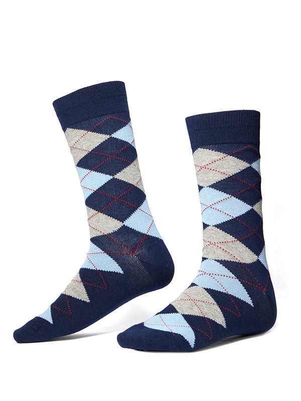 ZODIAC Navy Argyle Socks