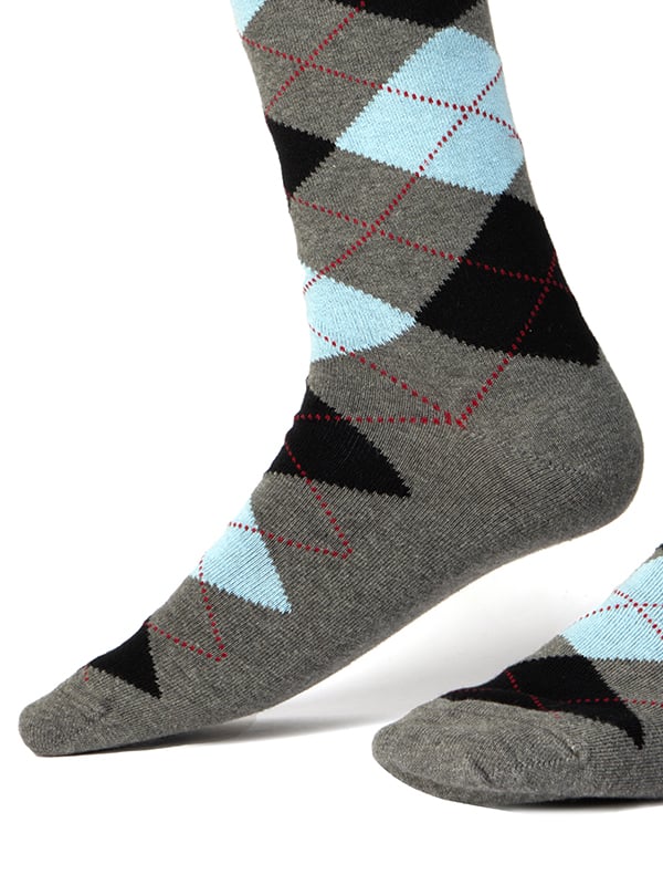 ZODIAC Argyle St. Grey Argyle Socks