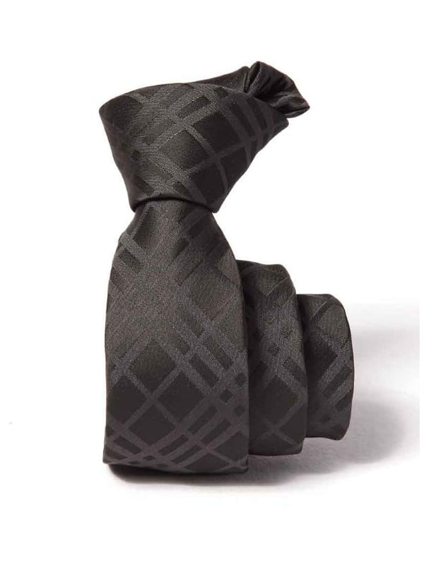 ZOD! Check Black Microfibre Tie
