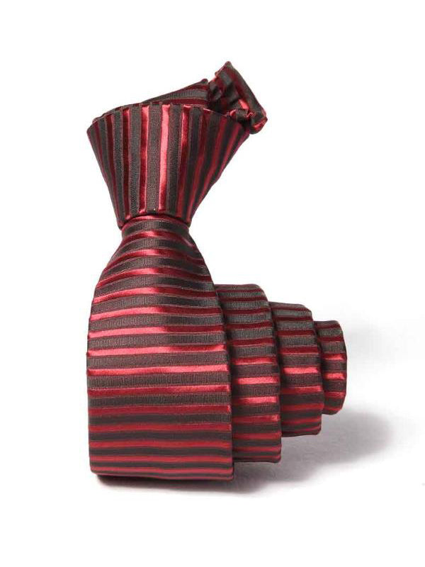 ZOD! Stripe Burgundy Microfibre Tie