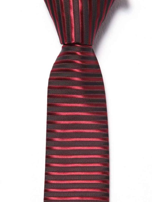ZOD! Stripe Burgundy Microfibre Tie
