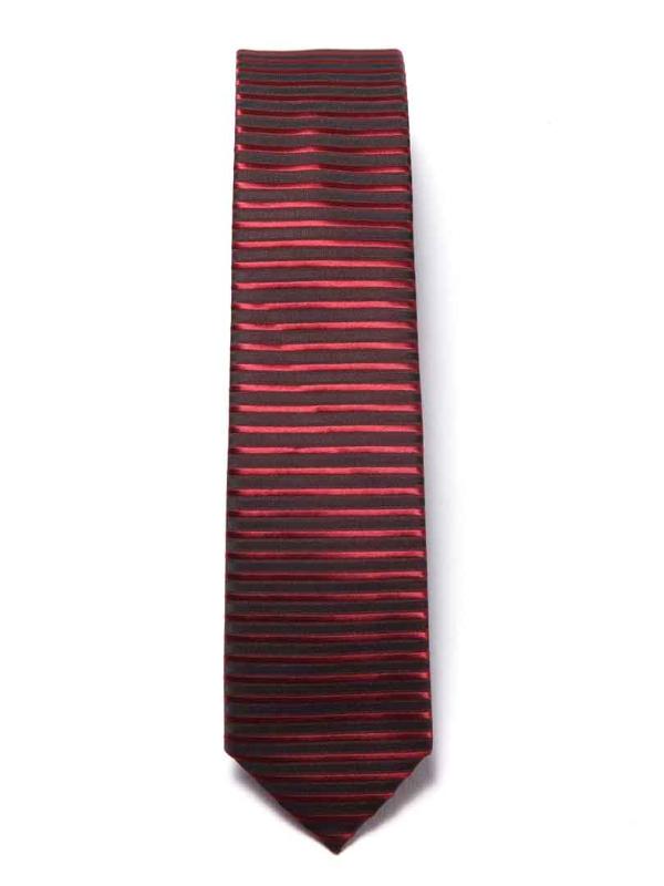 ZOD! Stripe Burgundy Microfibre Tie