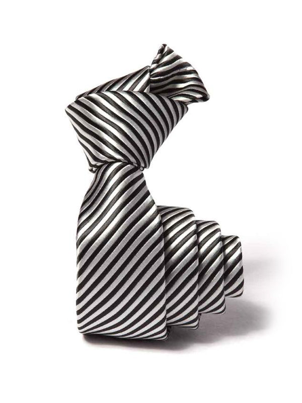 ZOD! Stripe Silver Microfibre Tie