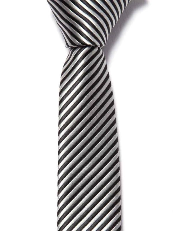ZOD! Stripe Silver Microfibre Tie