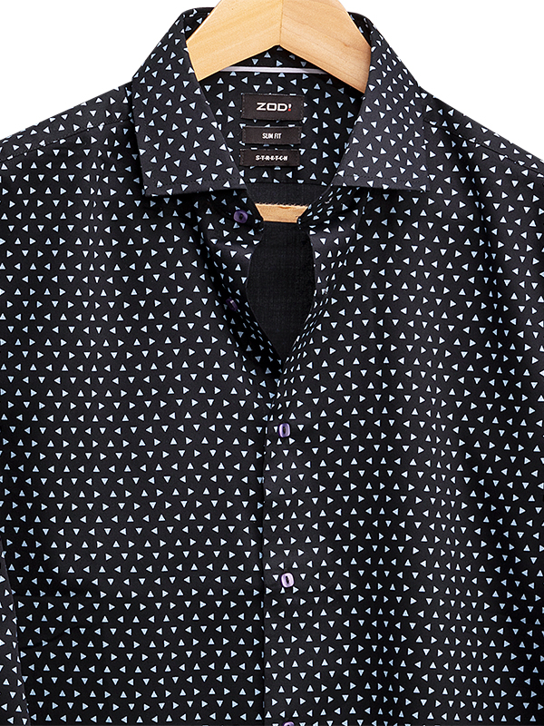 Slim Fit Dotted Shirt - Black/white dotted - Men