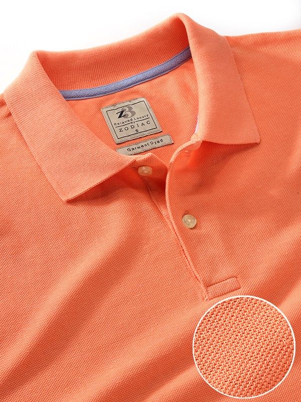Tailored Fit Orange Garment Dyed Polo T-Shirt