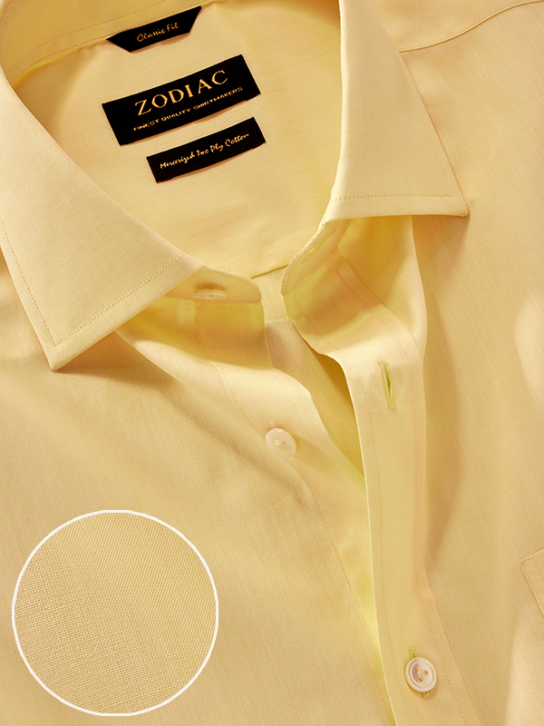 Buy Chambrey Yellow Solid Half Sleeve Classic Fit Classic Formal Cotton  Shirt