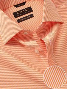 zodiac vivace orange stripe cotton shirts